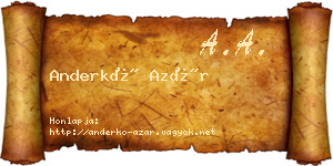 Anderkó Azár névjegykártya